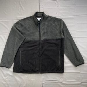 Old Navy Men's Xl Charcoal Black Fleece Jacket Full Zip Stand Collar 100 Color